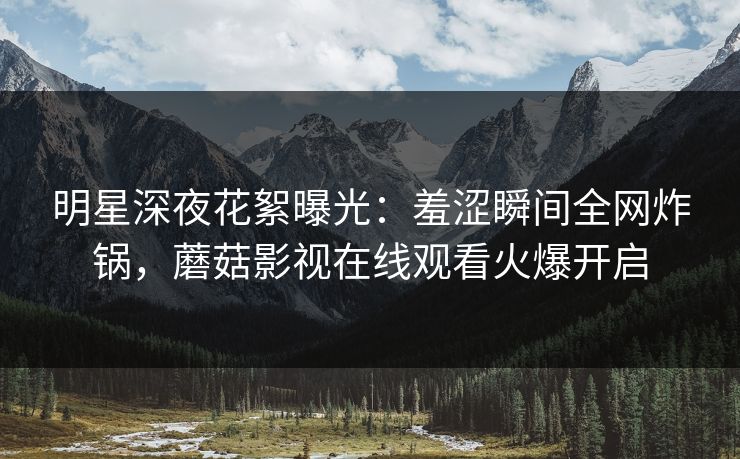 明星深夜花絮曝光：羞涩瞬间全网炸锅，蘑菇影视在线观看火爆开启
