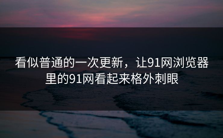 看似普通的一次更新，让91网浏览器里的91网看起来格外刺眼