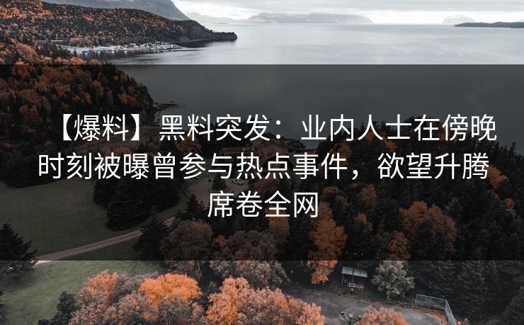 【爆料】黑料突发：业内人士在傍晚时刻被曝曾参与热点事件，欲望升腾席卷全网